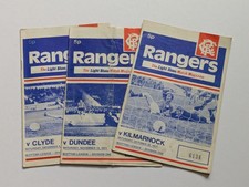 Lot x 3 Glasgow Rangers 1971-72 Home Football Programmes