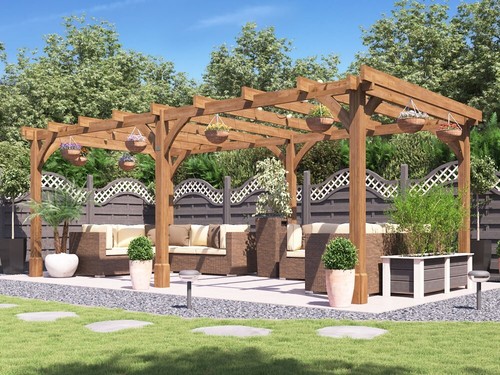 Wooden pergola kit - wooden, diy