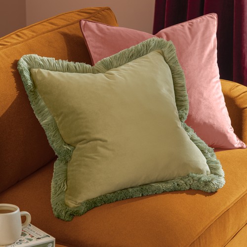 Furn halo fringed plain - plain, velvet