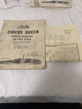 Bally - Circus Queen- Pin  Ball Machine operation instructions Parts Cataloge