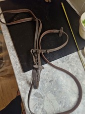Brown Leather and Rubber Grip Reins