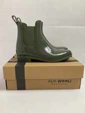 Aus Wooli Double Bay Waterproof Olive Wellingtons UK 6 Women's Boots