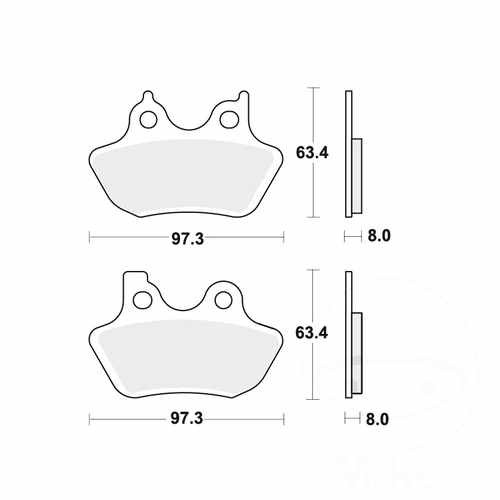 Brake pad front - front, fit