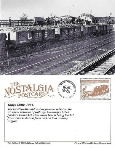 Railway postcard kings cliffe - postcard,