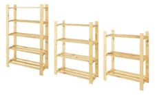 SOLID WOOD WOODEN BOOKCASE STORAGE SHELF SHELVING GARAGE UNIT 3 4 5 TIER SLATTED