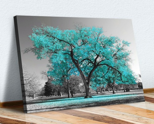 Large tree teal - tree, turquoise