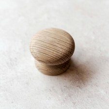 Wood Kitchen Cupboard Knob Sanded Oak Cabinet Door Handle Pull Furniture Upcycle