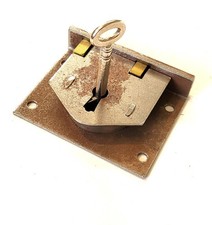 Traditional steel chest trunk lock  antique furniture restoration ironmongery 3"