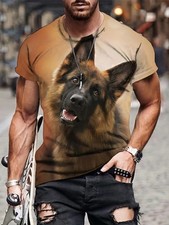  German Shepherd Pup 3D T-Shirt  Unisex Size: S-Short Sleeve Summer/Autumn, New.