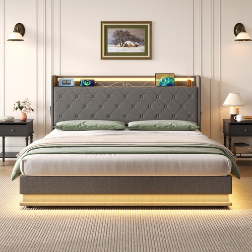 4ft6 double linen - 4ft6, upholstered