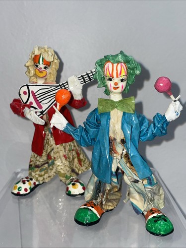 Paper mache clown figures - mache,
