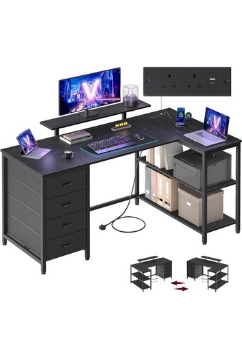 Shaped corner desk - shaped, with