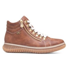 Rieker Womens Boots Tan Adults Ladies Ankle Lace Up Zip Warm Lining Antistress