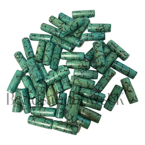 Beads green crackle - , tube