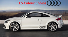 2 x AUDI RINGS  BLACK CAR VINYL STICKERS / DECALS SIDE SKIRT 16 Colour
