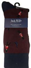 Jack Wills Socks, Men's Size 6-11, Cotton, One Pair, Kings Guard Design