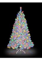 Shatchi Pre-Lit Alaskan Pine White Multicoloured 6 Foot Christmas Tree ￼