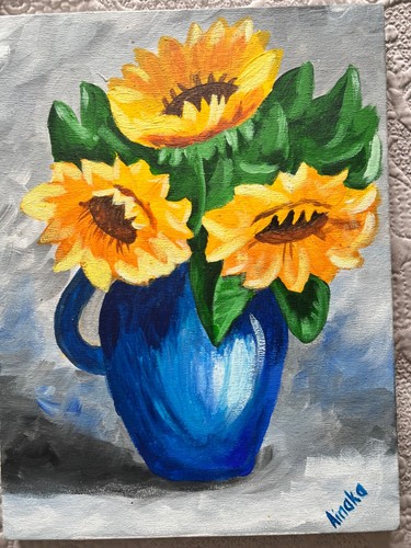 Sunflowers acrylic painting - , on