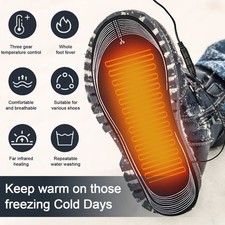 35-45 Electric Heated Shoes Thermal Insoles Winter Foot Warming Soles Pads USB