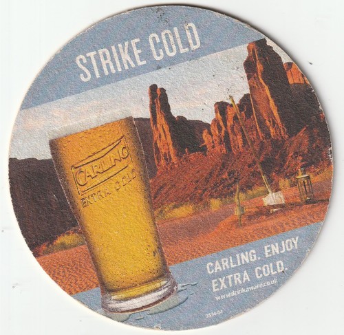 Beer mat carling strike - mat, uk