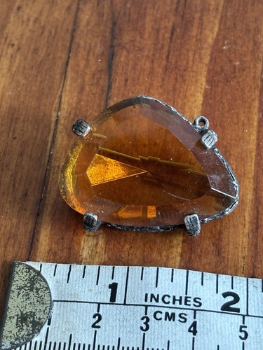Celtic brooch amber glass - celtic,