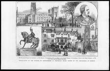 1880 Antique Print - DURHAM FREEMASON MARQUIS LONDONDERRY GRAND MASTER (180)