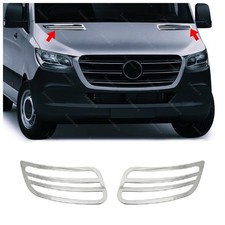 Chrome Bonnet Ventilation Trim 2 pcs S.STEEL For Mercedes SPRINTER W907 2018-UP