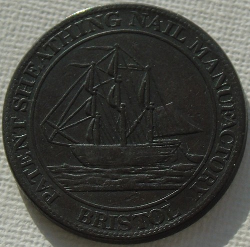 1812 bristol penny token - 1812,