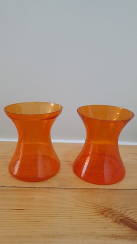 Pair vintage orange - pair, glass