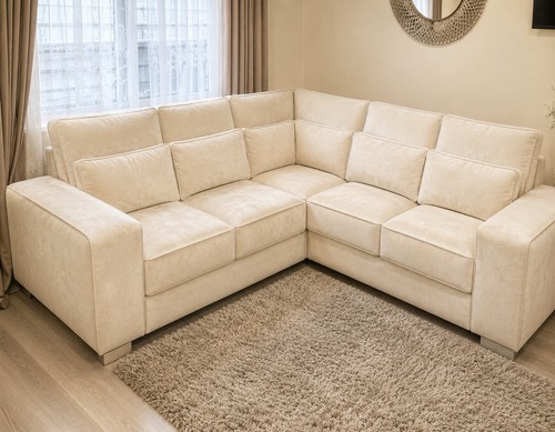 Cream shape corner sofa - l,