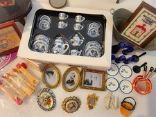 Mixed Lot Of 1:12 Dolls House Items + Odds & Ends, some Vintage, A Few need TLC