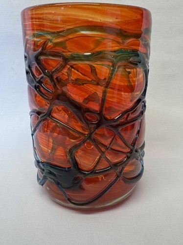 Vintage 1970s handblown orange - 1970s,
