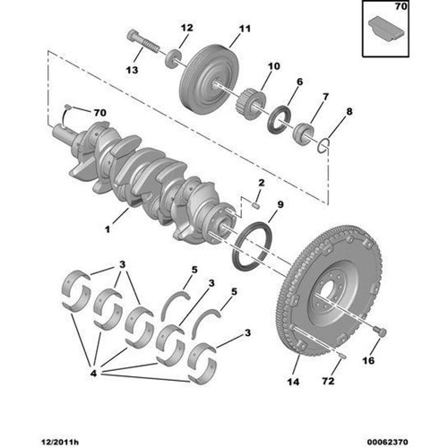 Diesel flywheel screw - flywheel,