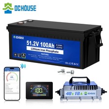 48V 100Ah Lithium  LiFePO4 Golf Cart Battery with 48V 18A Charger Trolling Motor