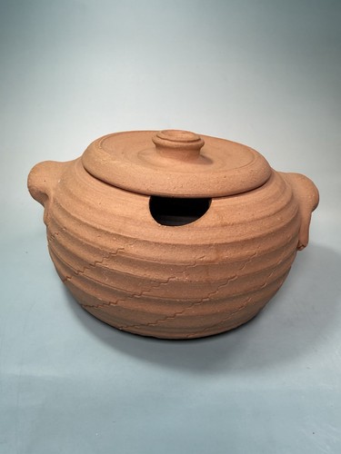 Rustic terracotta lidded - rustic, pot