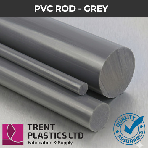 Grey pvc rod round - grey, cut