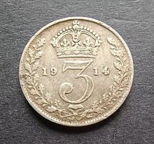 1914 Silver Threepence - King