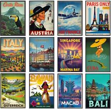 Vintage Travel Holiday Poster Classic Retro City Print Home Decor Wall Art A4
