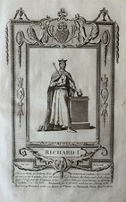 1783 Richard I, King Of England Original Antique Print