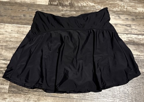 Women black swim skirt - black,