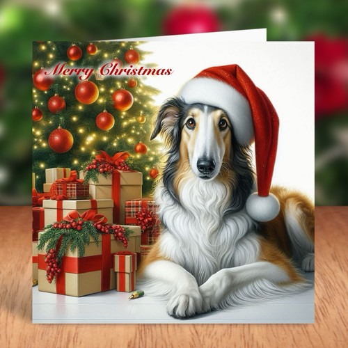 Borzoi dog christmas - borzoi,
