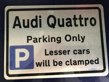 Metal Sign AUDI QUATTRO Parking Wall Plaque - stocking filler