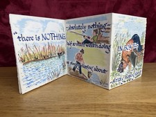 Vintage Used Birthday Card Hand Painted Watercolour 3 fold boats fishing RARE