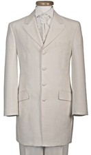 MENS IVORY 3/4 LENGTH PRINCE EDWARD WEDDING FORMAL EVENING DRESS SUIT JACKET