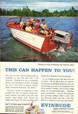 1958 Advert for EVINRUDE Boat Outboard Motors Original Fishing Print Ad 719-110