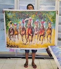 Hand painted canvas derby - hand,
