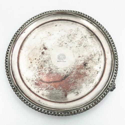 Crested waiter card tray - waiter, old