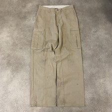 Dickies Cargo Trousers Mens 30" Loose Fit Workwear Pants, Beige