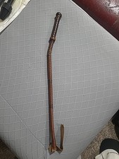 Vintage Handstitched Braided Leather Hunt Fox Hunt Riding Crop Whip 