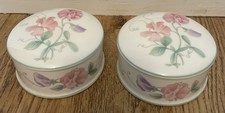 Wedgwood Fine Bone China Trinket Box With Lid - Sweet Pea For St Micheal X2